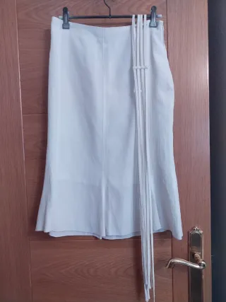 Conjunto Mango Falda Chaqueta Blanco