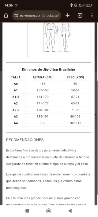 Kimono BJJ Venum Gris Lavanda Talla A2