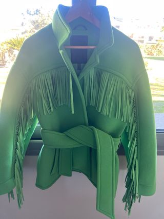 Chaqueta Goldbergh verde con flecos