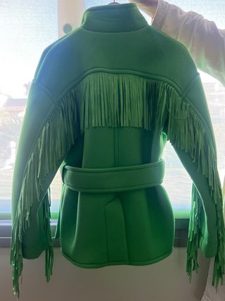 Chaqueta Goldbergh verde con flecos