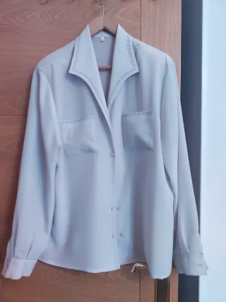 Camisa gasa blanco roto