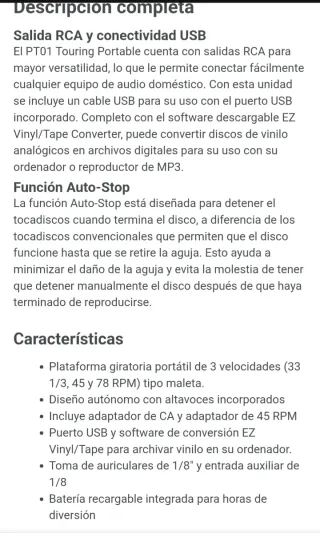 Tocadiscos Maleta. Casi sin uso.