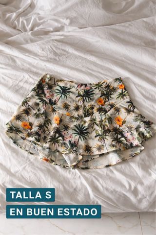 Falda pantalón estampado palmeras Talla S