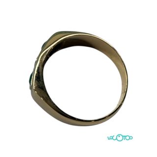 Anillo Oro 18k Diamante y Esmeraldas