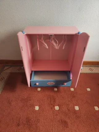 Armario juguete rosa con cajones