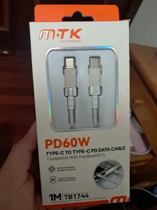 Cable MTK USB-C a USB-C PD 60W