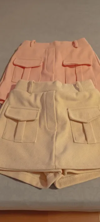 Lote 2 faldas pantalón beige y rosa