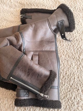 Cazadora Zara Piel Marrón Talla S