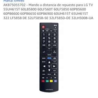 Mando a distancia LG AKB75055702
