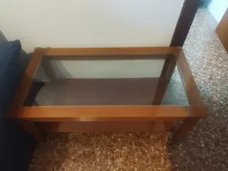 Mesa de centro madera y cristal