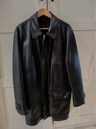 Chaqueta Piel Cortefiel Negra Como Nueva