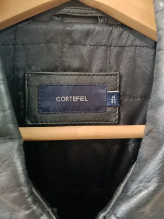 Chaqueta Piel Cortefiel Negra Como Nueva