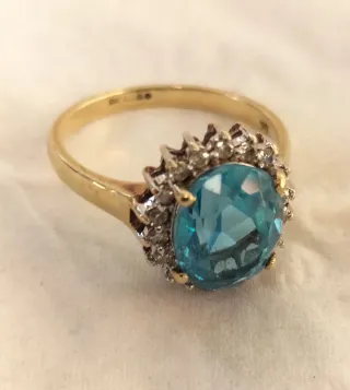 Anillo Oro 9ct Vintage Diamantes