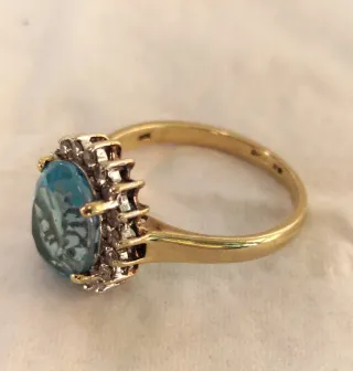 Anillo Oro 9ct Vintage Diamantes