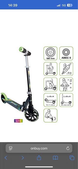 Patinete muuwmi aluminio con leds