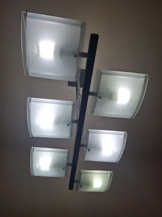 Conjunto Lámpara de pie y de techo moderna cristal