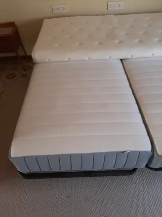 Cama King Size Ikea Gris y Blanca