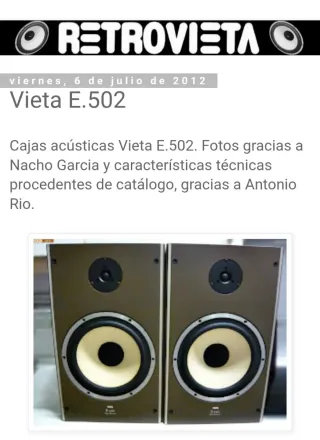 Altavoces Vintage Vieta E-502 High Efficiency