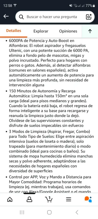 Robot aspirador y fregasuelos Roomba