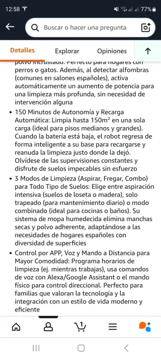 Robot aspirador y fregasuelos Roomba