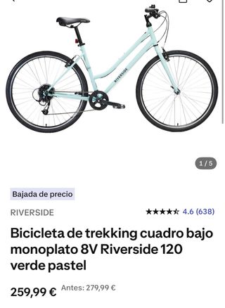 Bicicleta Trekking Riverside 120 Pastel