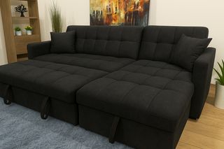 Sofá modular negro tela