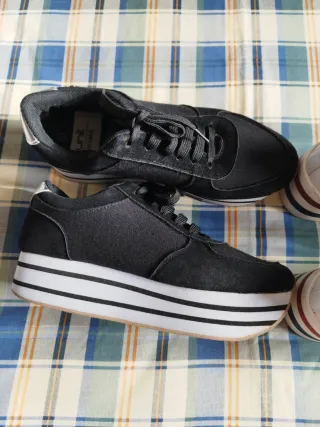2 Pares Zapatillas Plataforma Talla 40