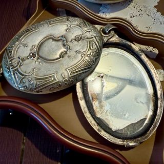 Specchio antico chatelaine Art Nouveau