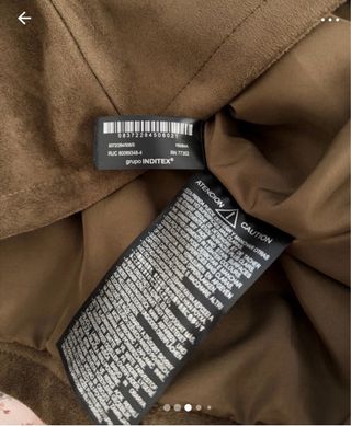 Cazadora Zara S capucha cordón marrón