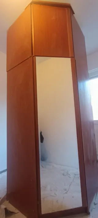 Armario 2 módulos madera y cristal