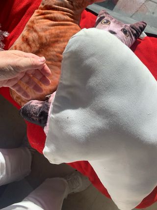 Cojín de gato suave tela realista