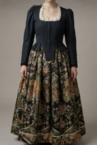 Traje Fallera Negro Talla 40/42 con 2 corpiños