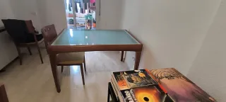 Mesa Comedor Madera y Cristal