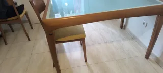 Mesa Comedor Madera y Cristal
