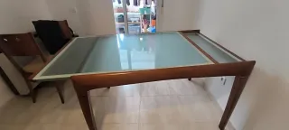 Mesa Comedor Madera y Cristal