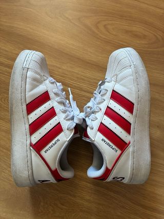 Zapatillas Adidas Superstar Blancas y Rojas