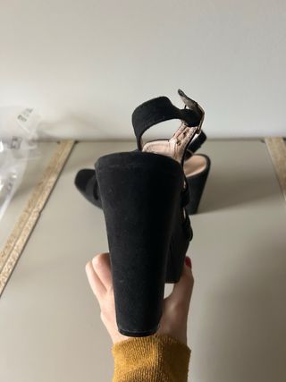 Sandalias tacón negras plataforma