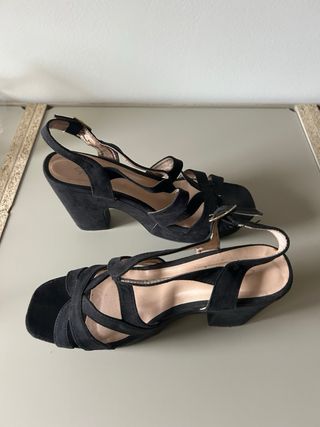 Sandalias tacón negras plataforma