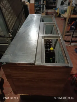 Botellero 3 compartimentos madera y metal