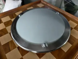 Plafón techo Ikea metal y cristal. 30 cm diámetro