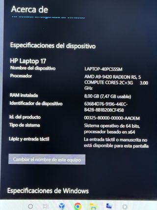 Portátil HP