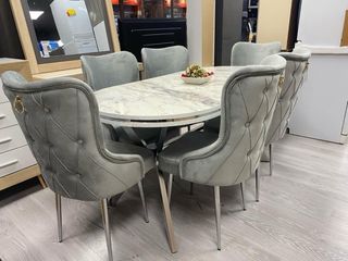 Mesa y 4 Sillas Comedor Turcas Negras