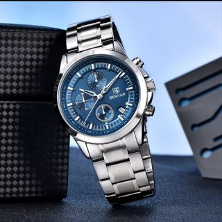 Reloj BENYAR Hombre Cronógrafo Azul Plateado