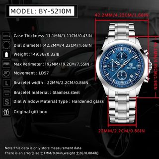 Reloj BENYAR Hombre Cronógrafo Azul Plateado