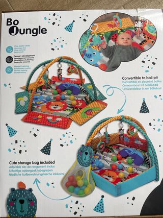 Manta de actividades y piscina de bolas para bebé