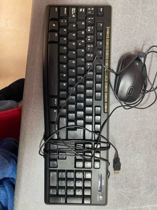 Teclado y Ratón Logitech K200 Negro
