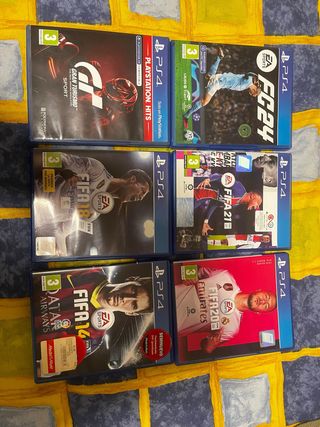 Lote 4 Juegos PS4: FC 24, FIFA 14, 18, 20, 21 y GT