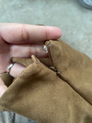 Falda marrón efecto ante