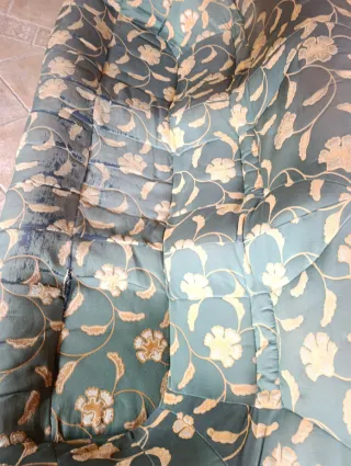 Sofá rústico 2-3 plazas tela y madera