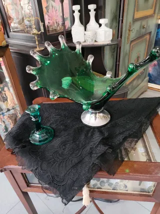 Centro de mesa Cristal Murano Verde